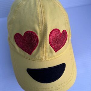 Emoji Heart Eyes Yellow Baseball Cap Unisex Adjustable‎ Fun Hat